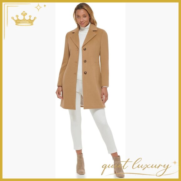 Classic Wool Blend Coat Tailored Fit Single Breasted Overcoat